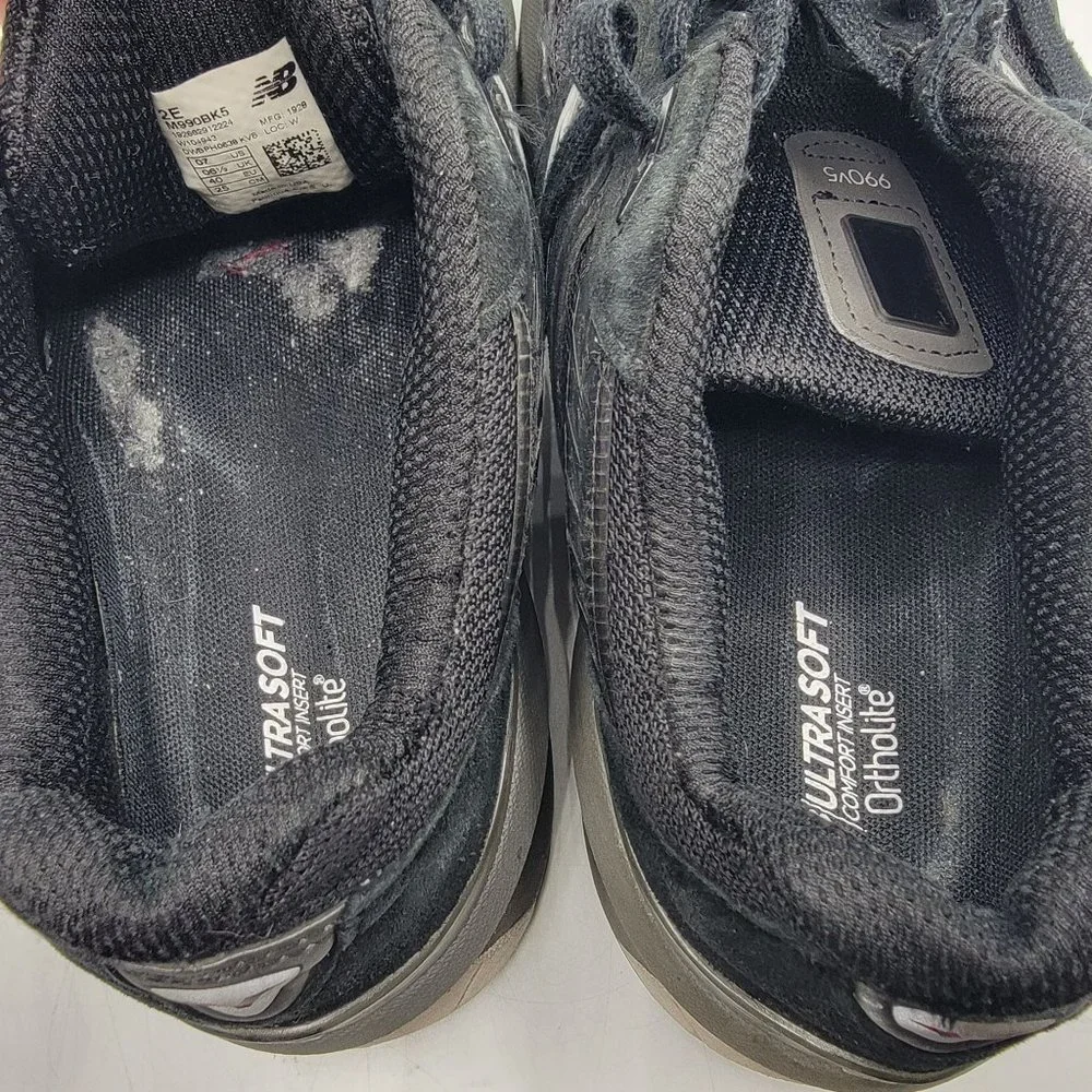 New Balance 990v5 Mens Size 7 (2E) Black Athletic Casual Walking Shoes M990BK5